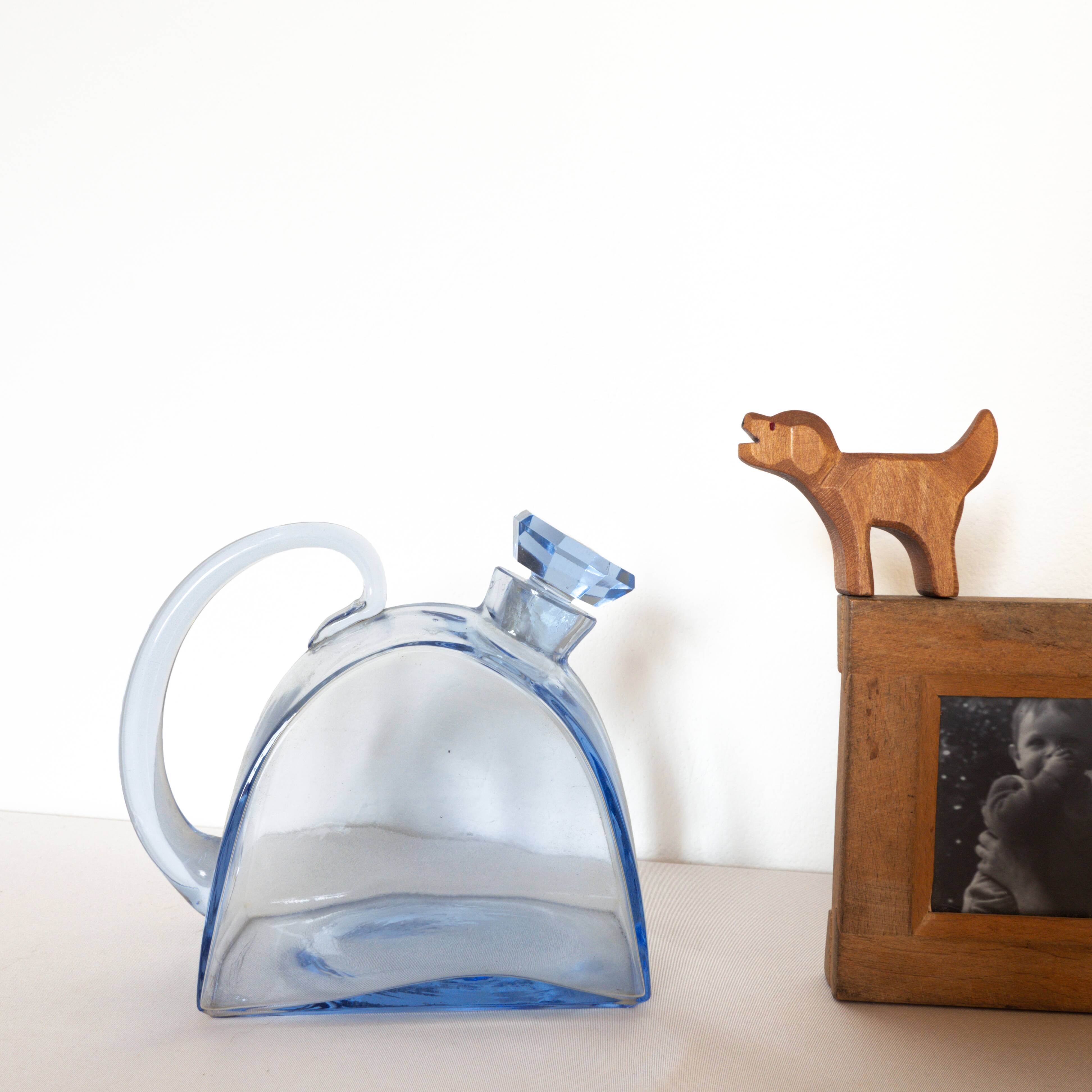 Blue art deco decan decanter
