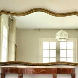 Large old gilded leaf mirror 131x76