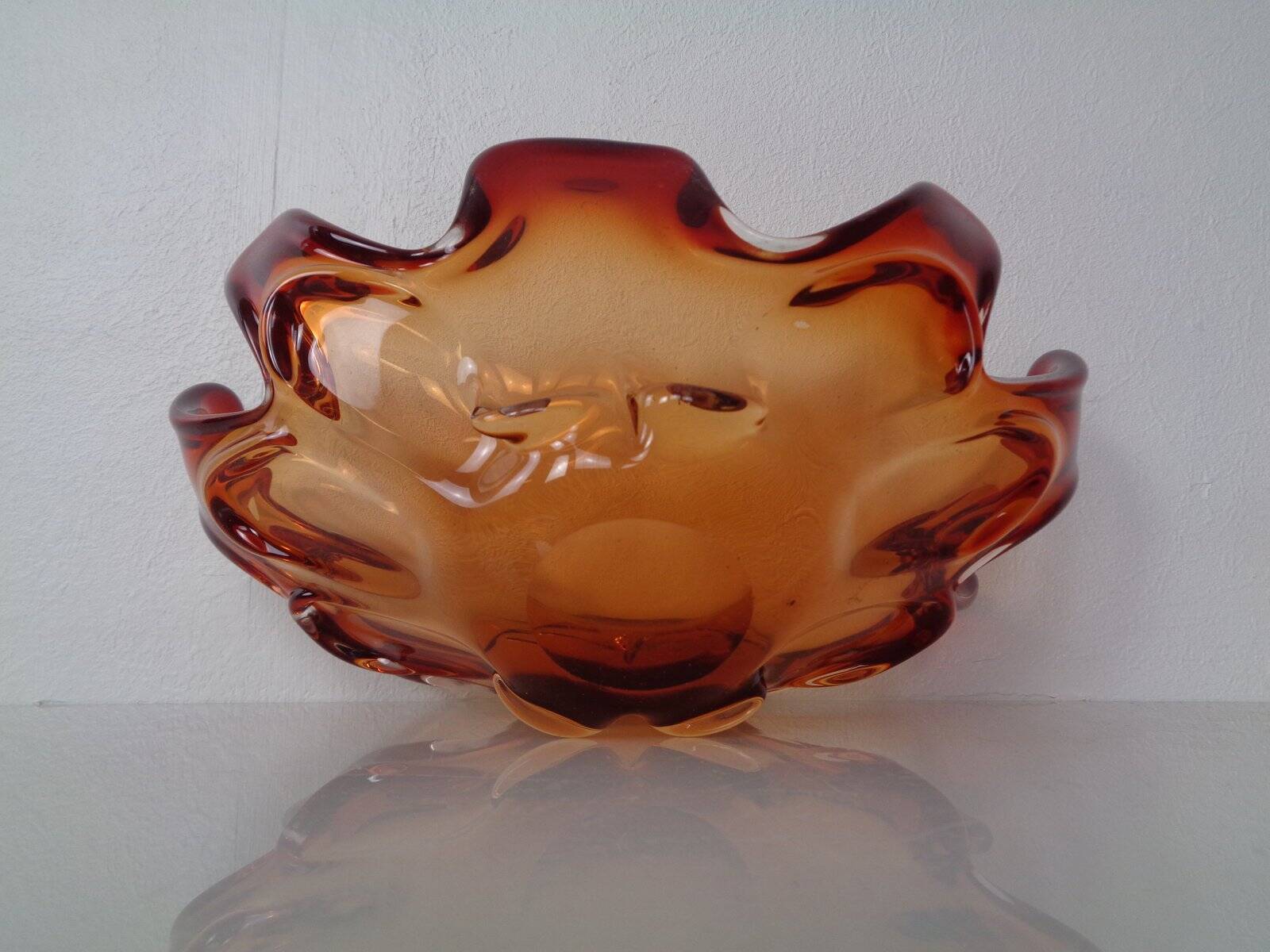 Sommerso Murano Glass Bowl, Italy, 1960s