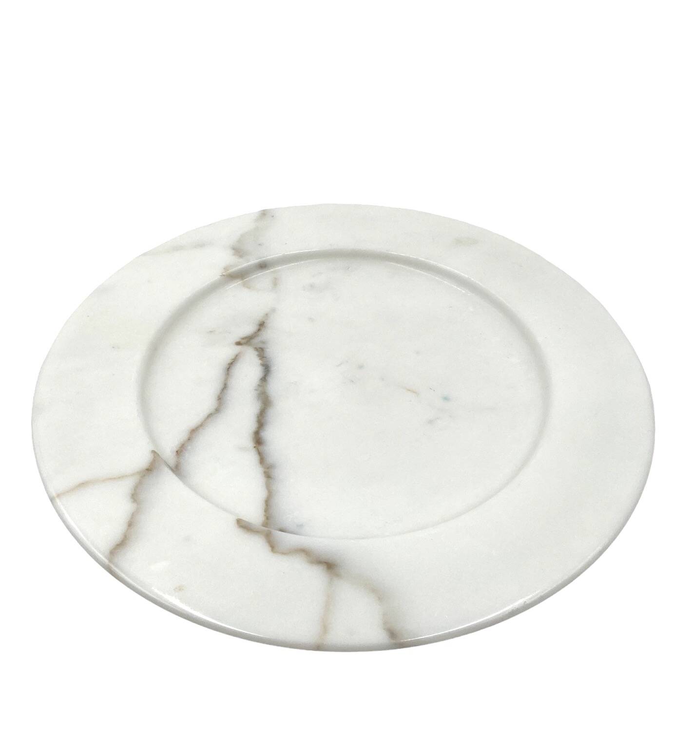White Carrara marble centerpiece / plate, Up&Up Italy, 1970s