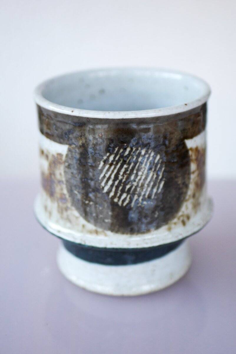 Vase en céramique moderniste du milieu du siècle par Inger Persson pour Rörstrand, Suède, années 1970.