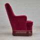 Fauteuil danois des années 1970, très bon état d'origine, mobilier en velours.