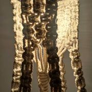 Lámpara de techo de macramé. Spain, 1980s.