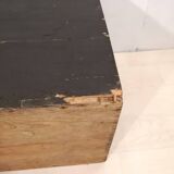 Large travel trunk in blackened wood