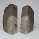 Paire de serre livres en agate bleue