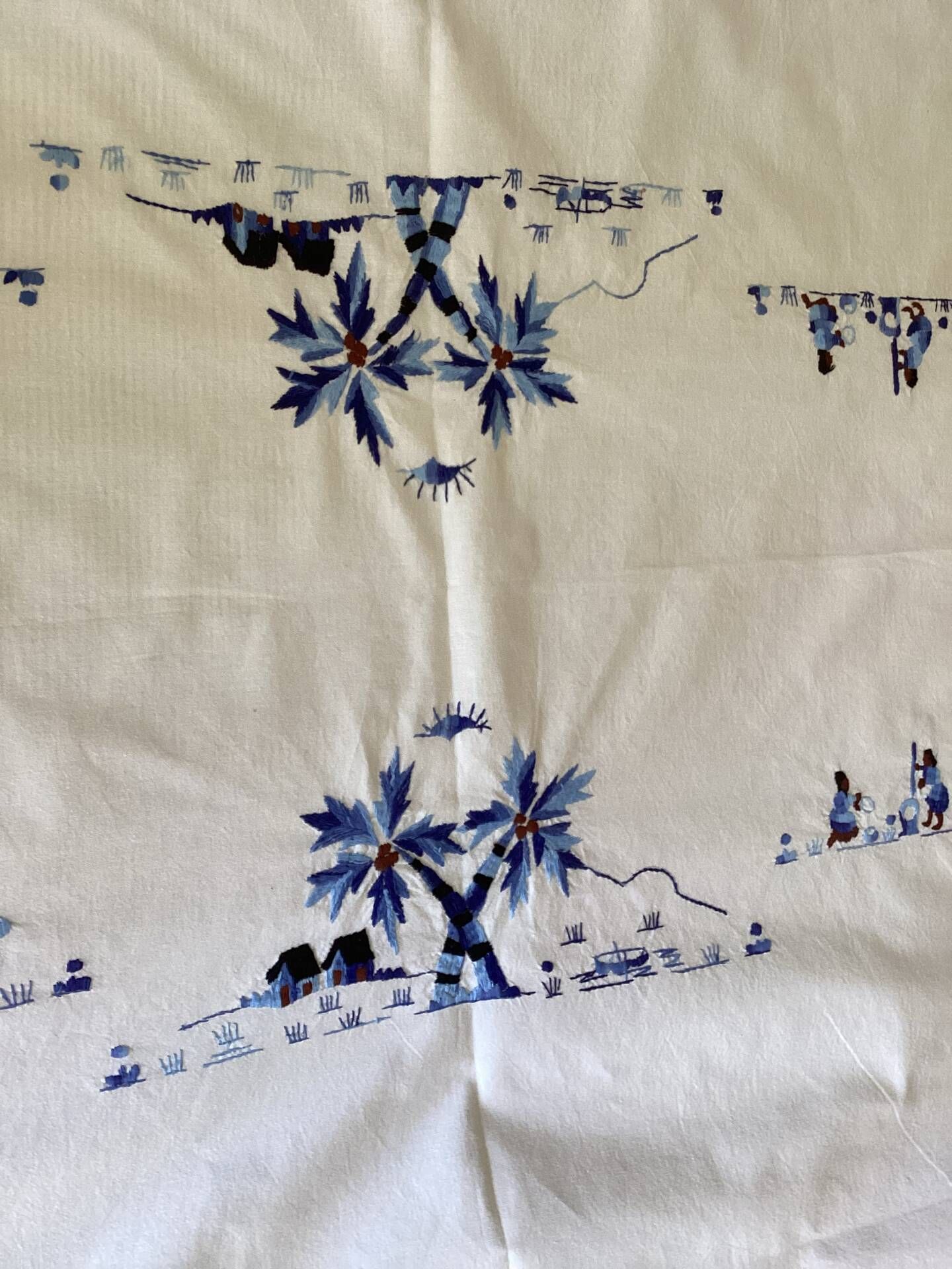 Large Malagasy artisan tablecloth
