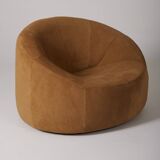 Pumpkin Pierre Paulin armchair in suede