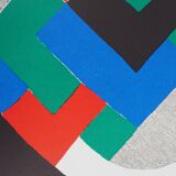 Sonia delaunay: blue, green and red composition - original lithograph