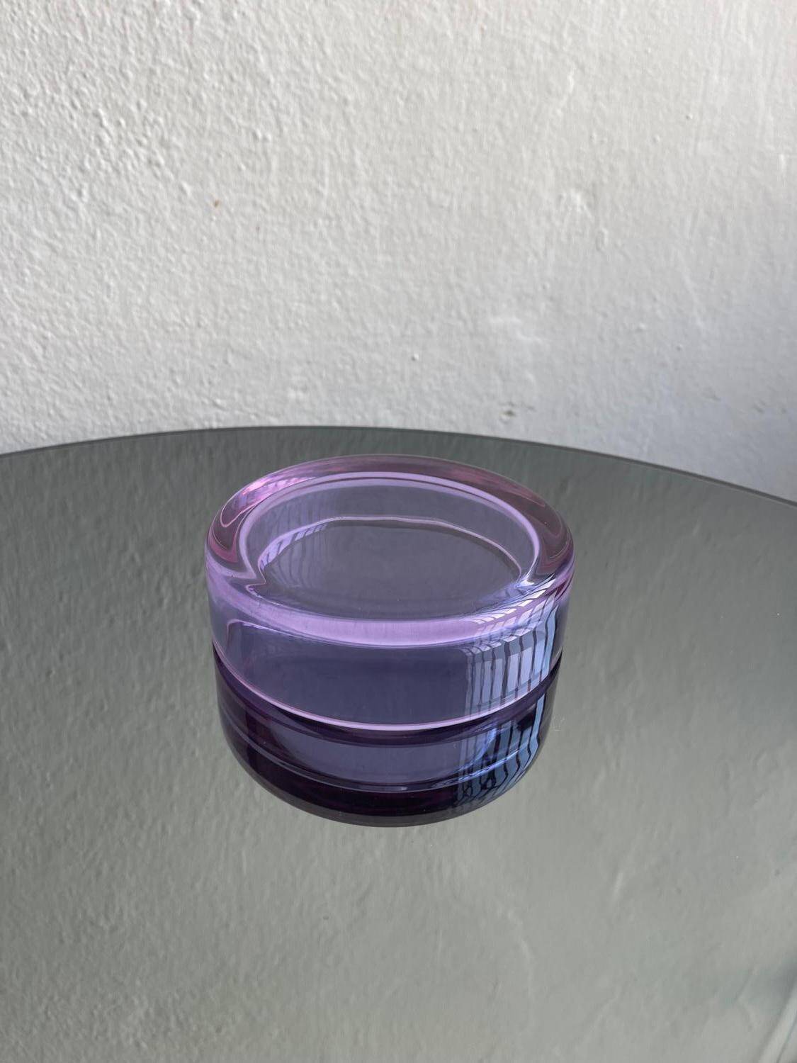 Murano Glass Bowl, Violet Purple Tray, Mid-Century Modern, Italy