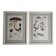Two old engravings of watercolor mushrooms nineteenth century after G. Bernard