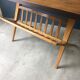 Coffee table, magazine rack with compass feet