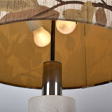 Pair of travertine lamps with three lights, Italy, 1970