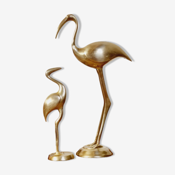 2 ibis in golden brass