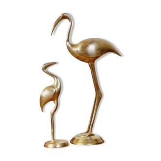 2 ibis in golden brass