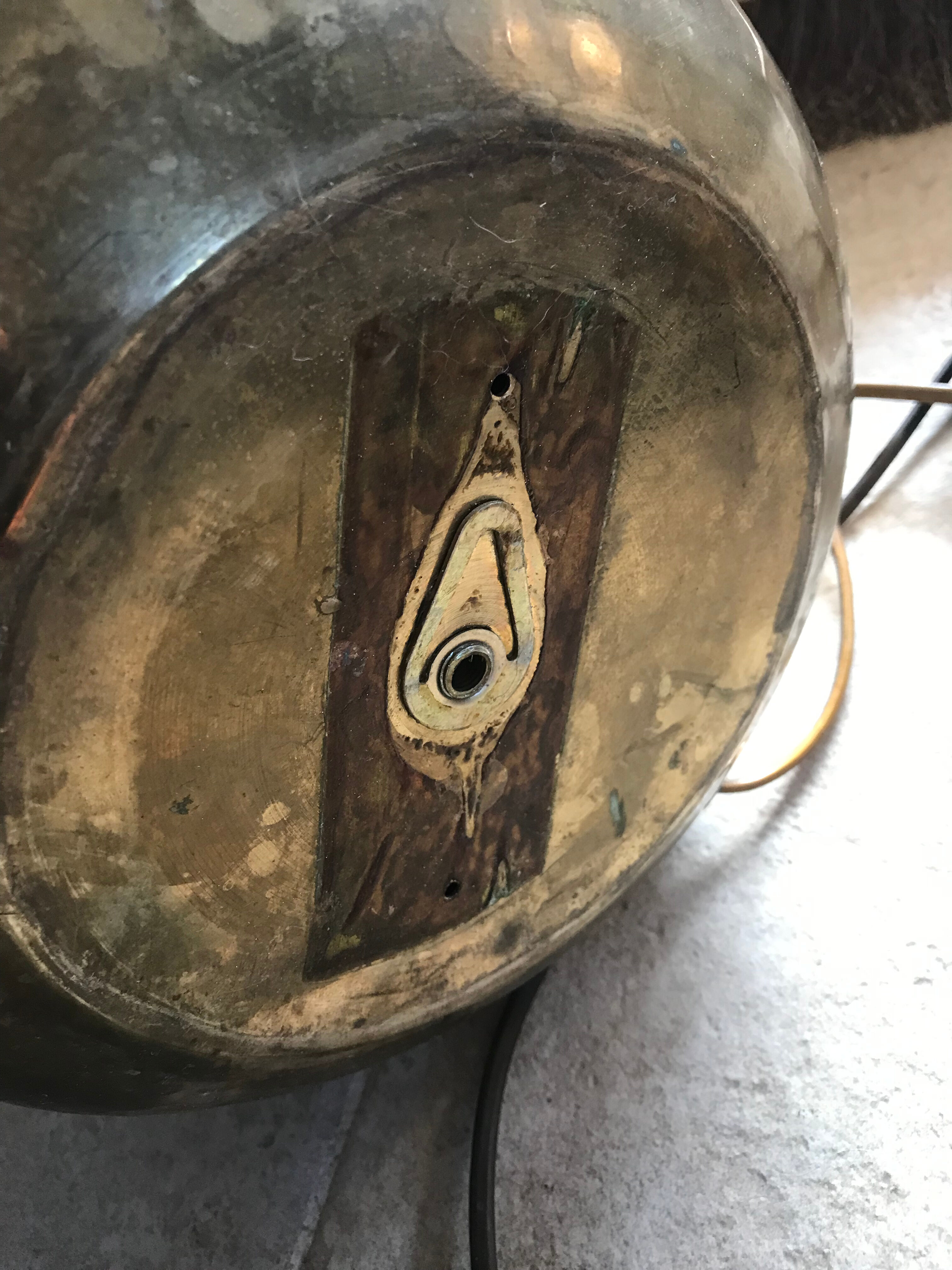 Vintage hammered brass lamp