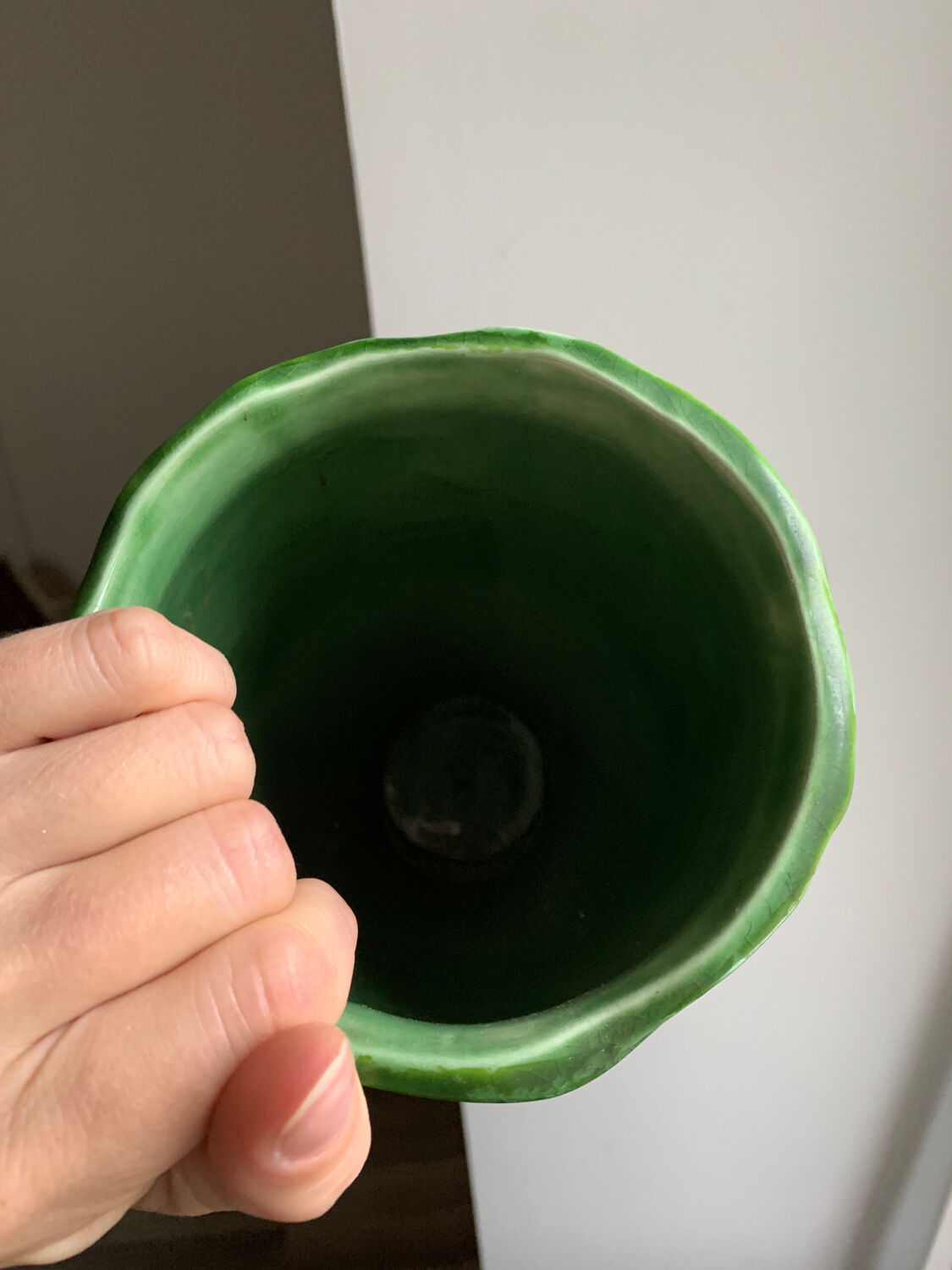 Vintage vase in flower slip