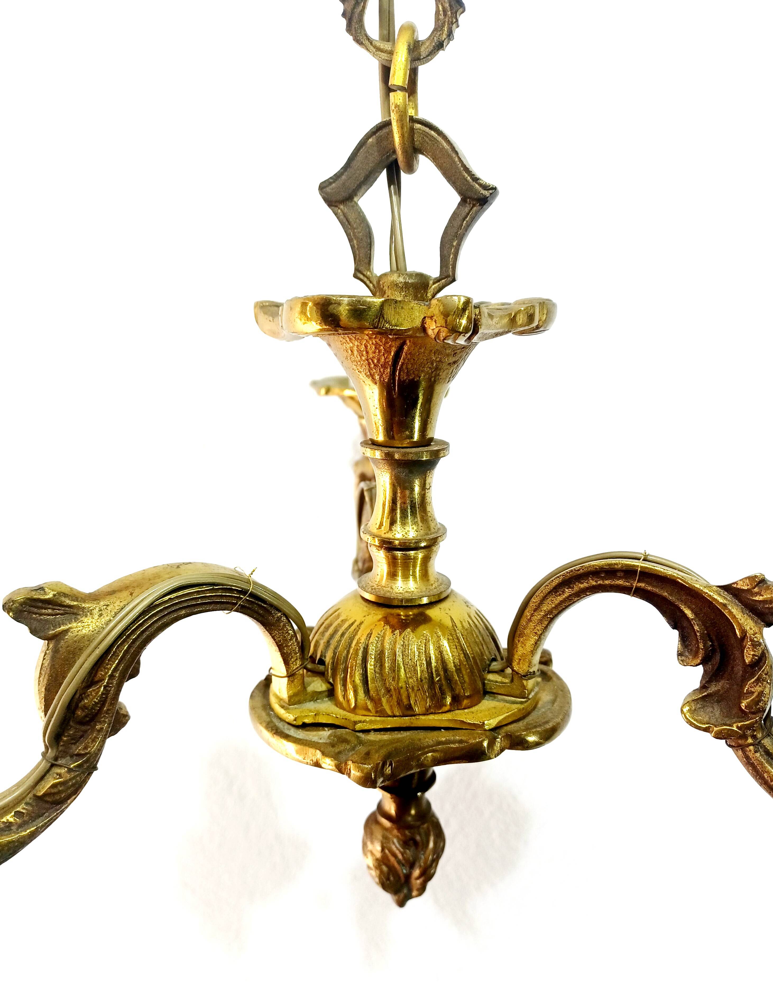 3-Light Bronze Chandelier