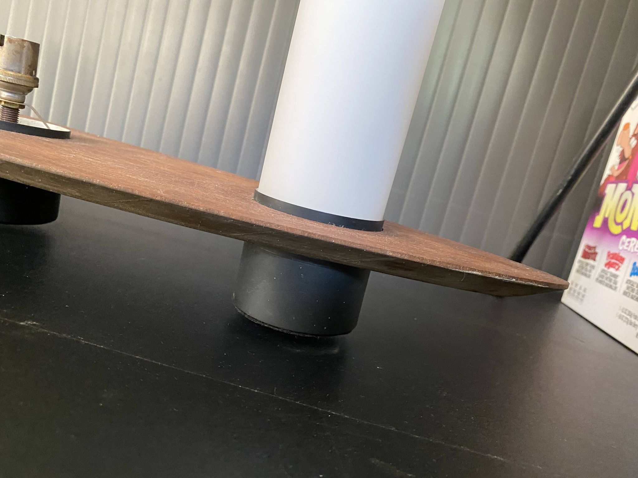 Suspension lamp ceiling light Scandinavian surf teak frosted glass vintage 70s