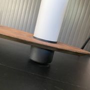 Suspension lamp ceiling light Scandinavian surf teak frosted glass vintage 70s