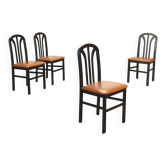 4 chaises en hêtre, Italie, années 1970-1980