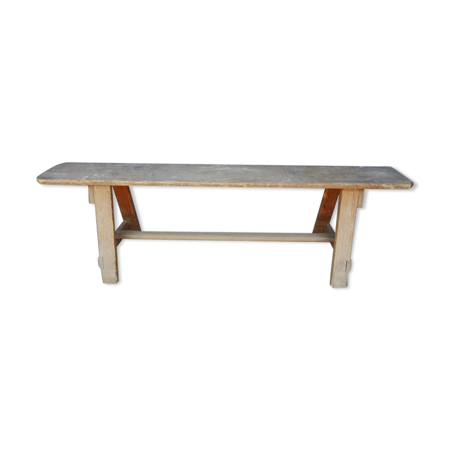 Old solid wood bench Epoque 1940/50