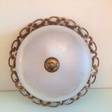 Round ceiling lamp in frosted glass art deco style