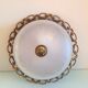 Round ceiling lamp in frosted glass art deco style