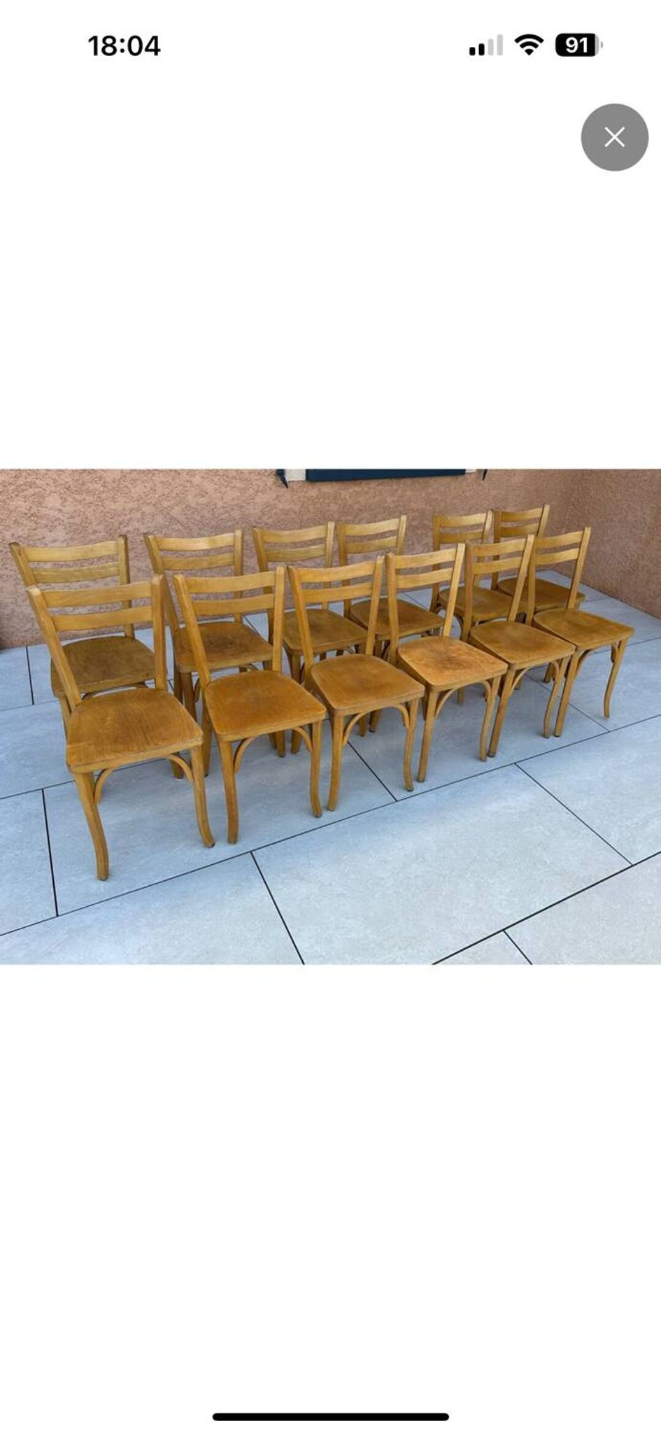 Suite de 12 chaises de Bistrot N 19 Baumann 1960