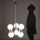 Vintage ceiling light in aluminium and glass, Italy, 1970s.