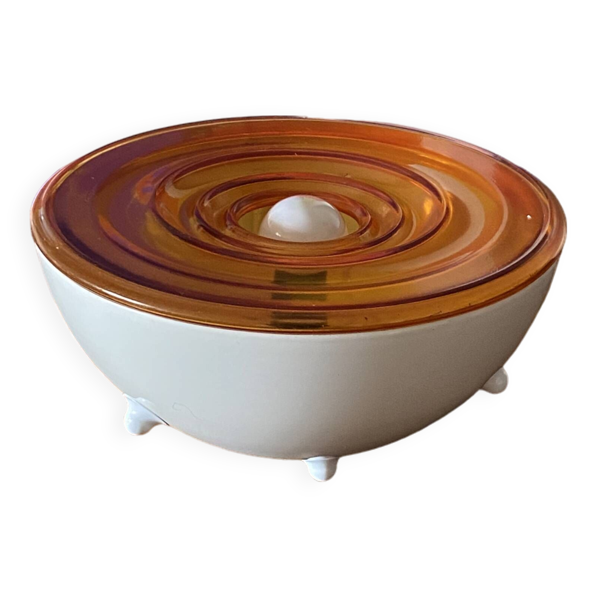 Space Age Orange glass table lamp, France 1970s