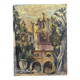 Tableau ancien, église baroque sur carton
