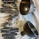 2 accordion scissors wall lights Cheoma in silver metal