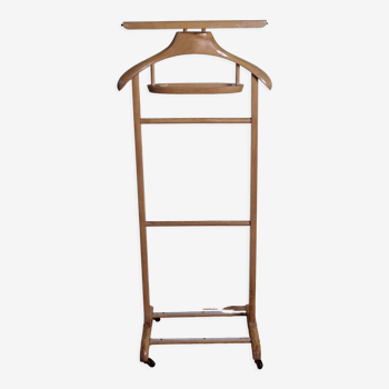 Valet de nuit en bois blond vintage, années 50-60