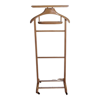 Valet de nuit en bois blond vintage, années 50-60