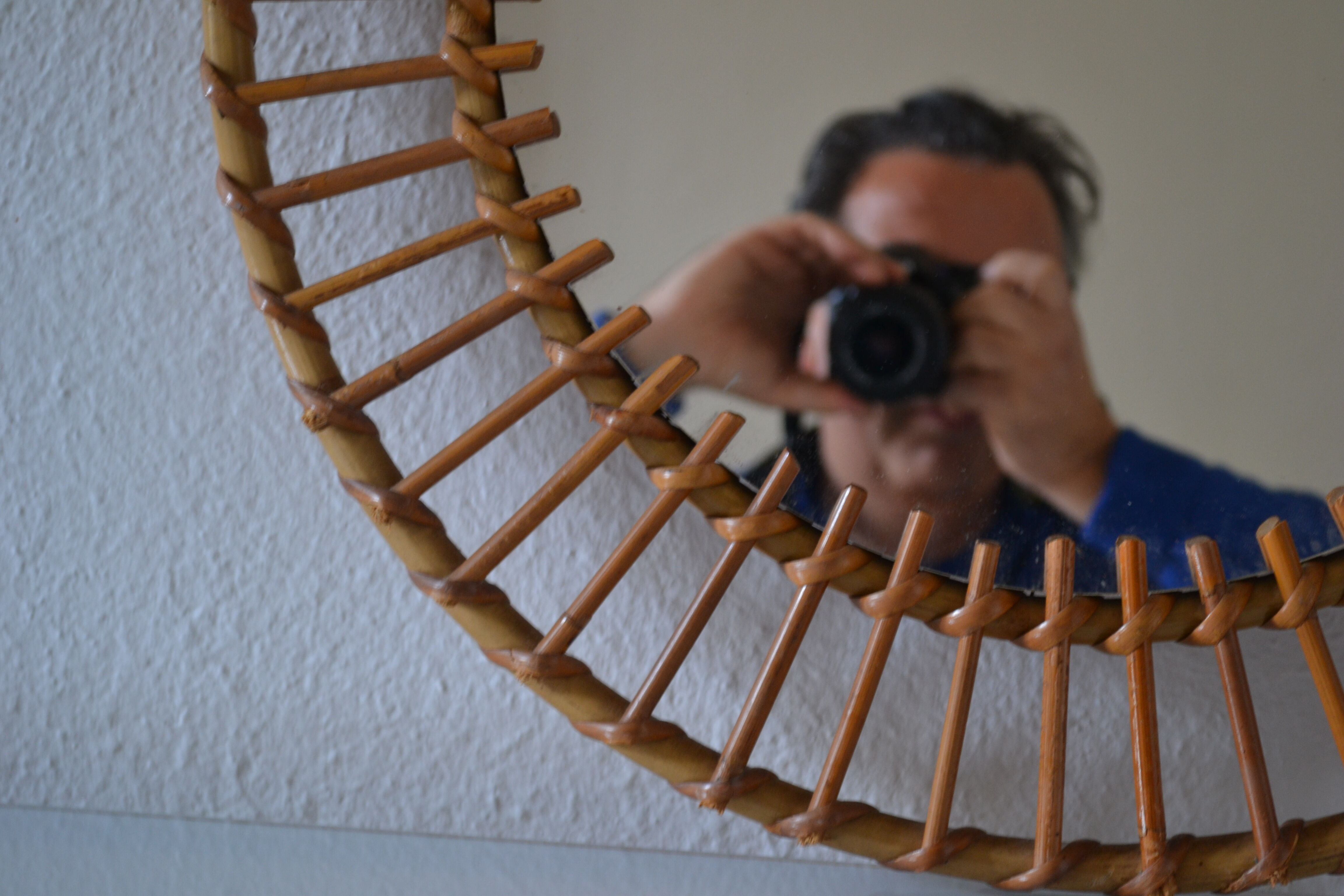 Vintage rattan sun mirror 70 years