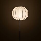 Mid-century floor lamp in brass and oak by Falkenbergs Belysning, Sweden, 1960s.