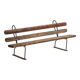 Banc ancien en fer et bois de pin – Europe centrale, vers 1920