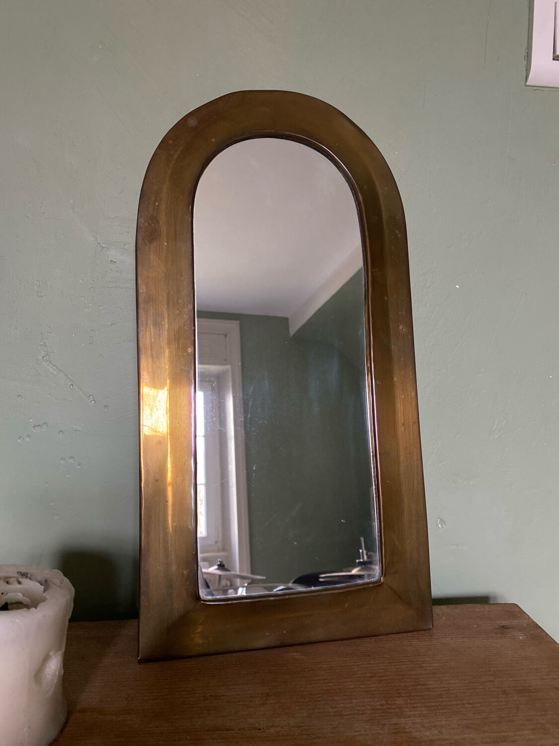 Moroccan brass mirror