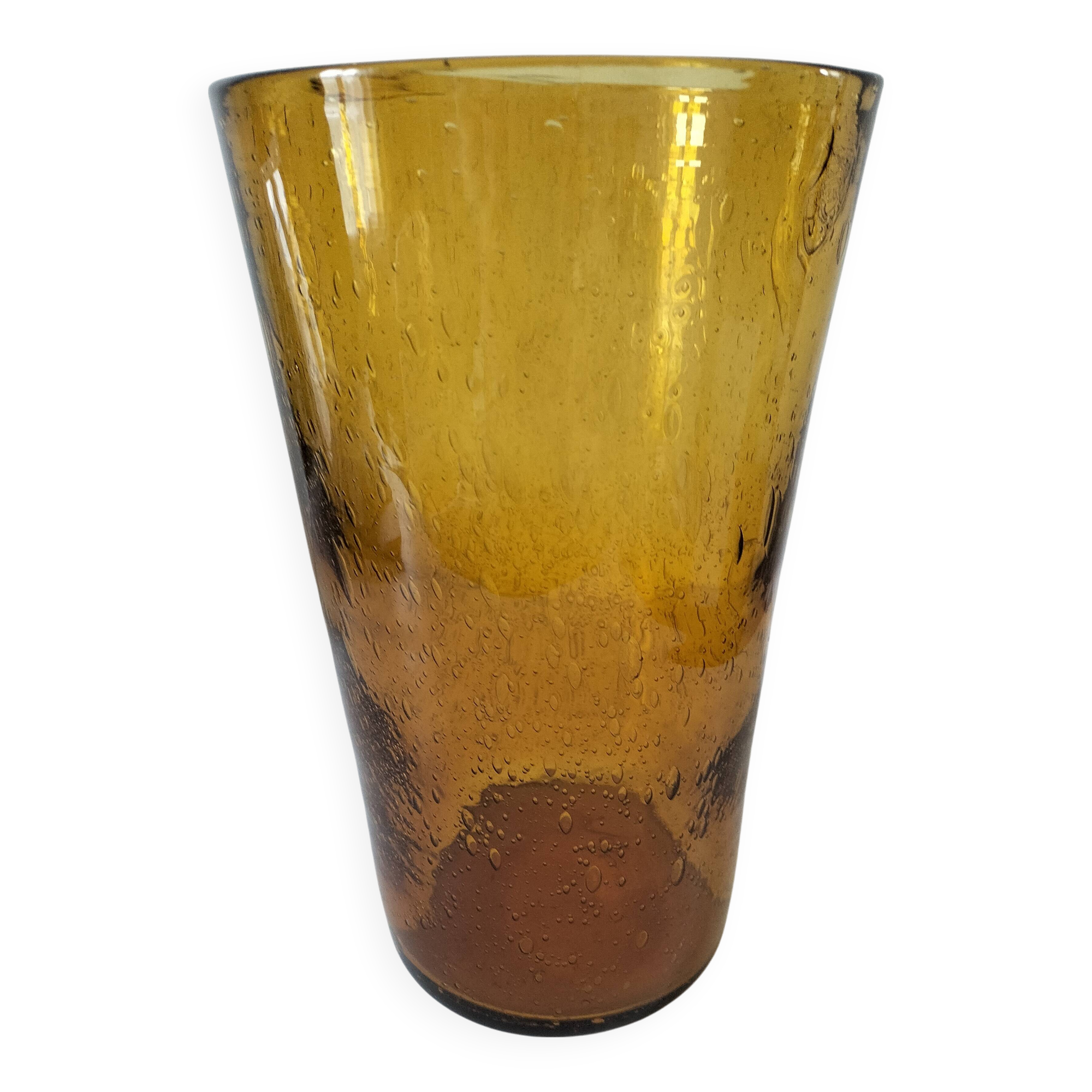 Grand vase verre bullé