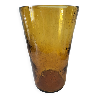 Large bubble glass vase