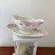 Old sauce pot with tray Garland of roses Gien