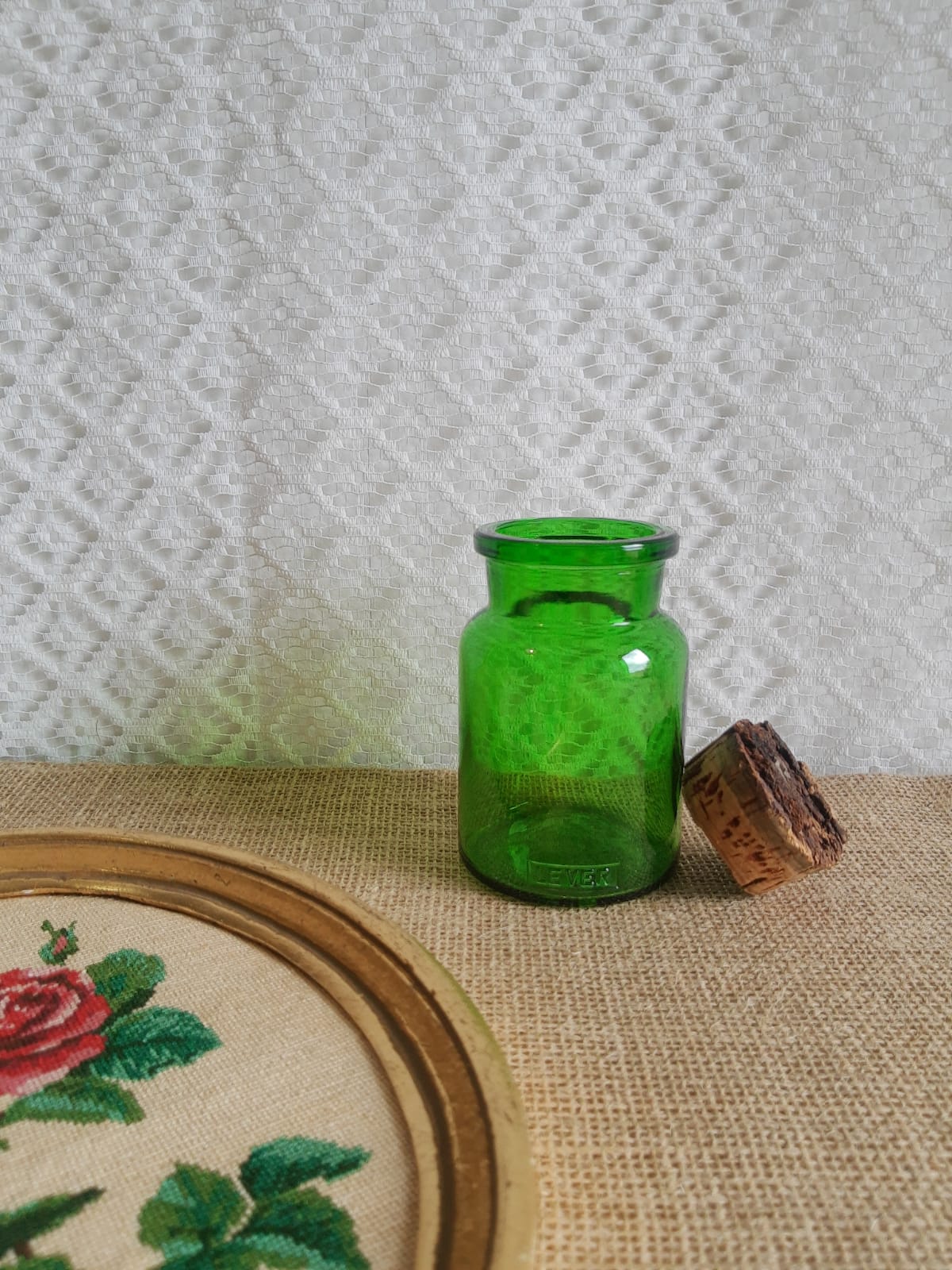 Green apothecary jar jar Old Sunrise