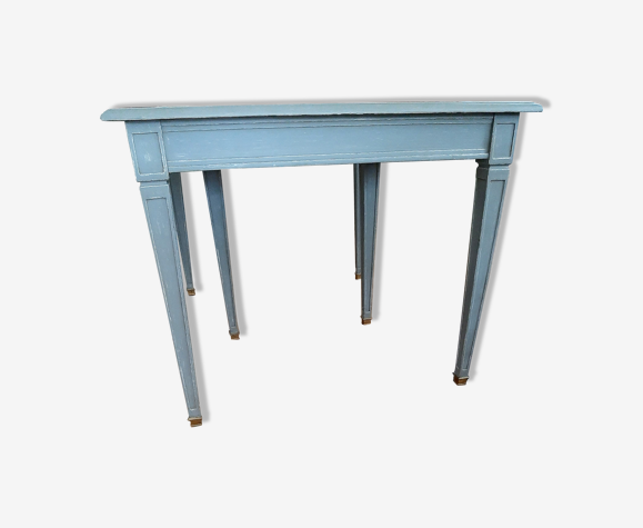 Table style Louis XVI gris cérusé 3 rallonges