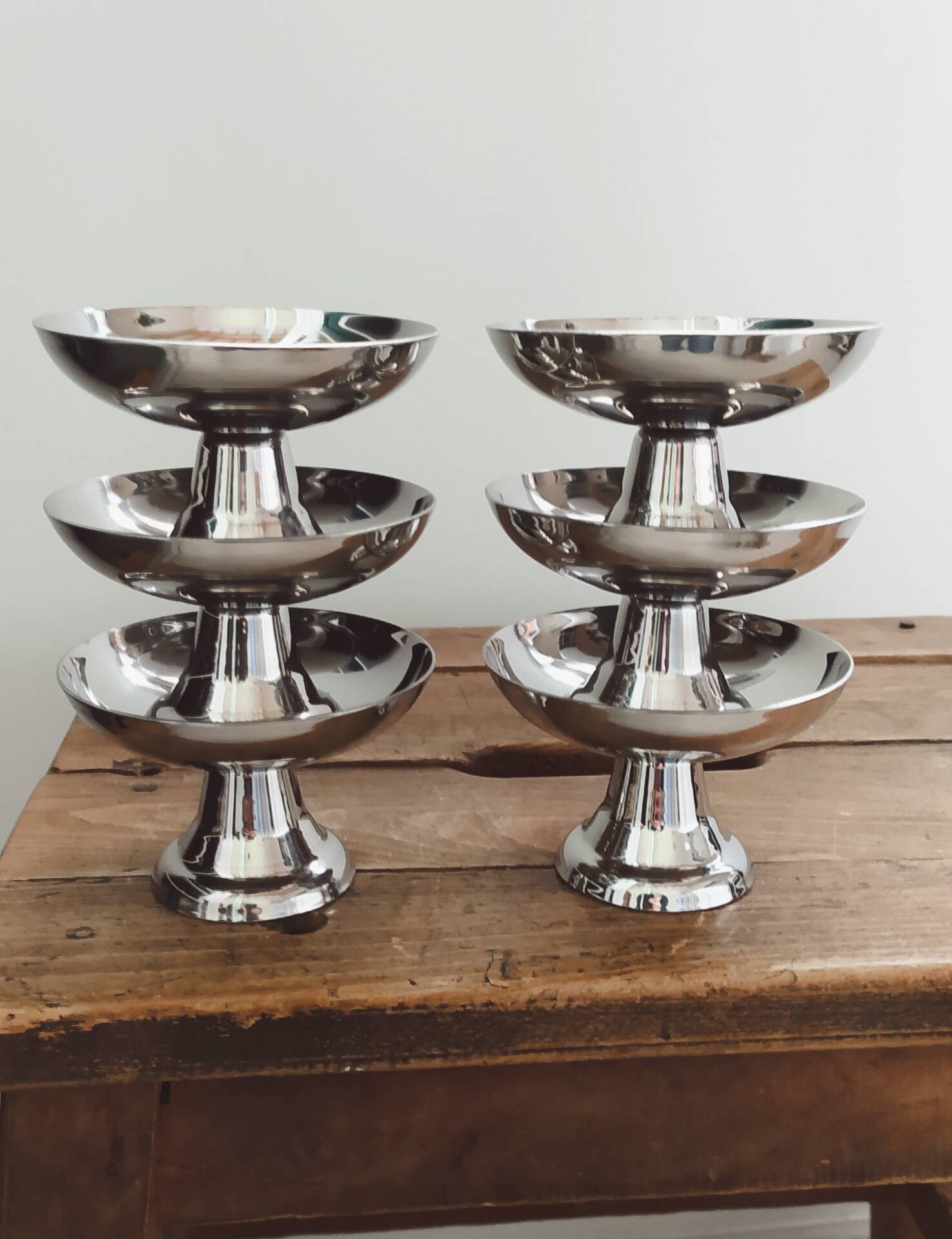 Lot de 6 coupes à glace, desserts vintage 