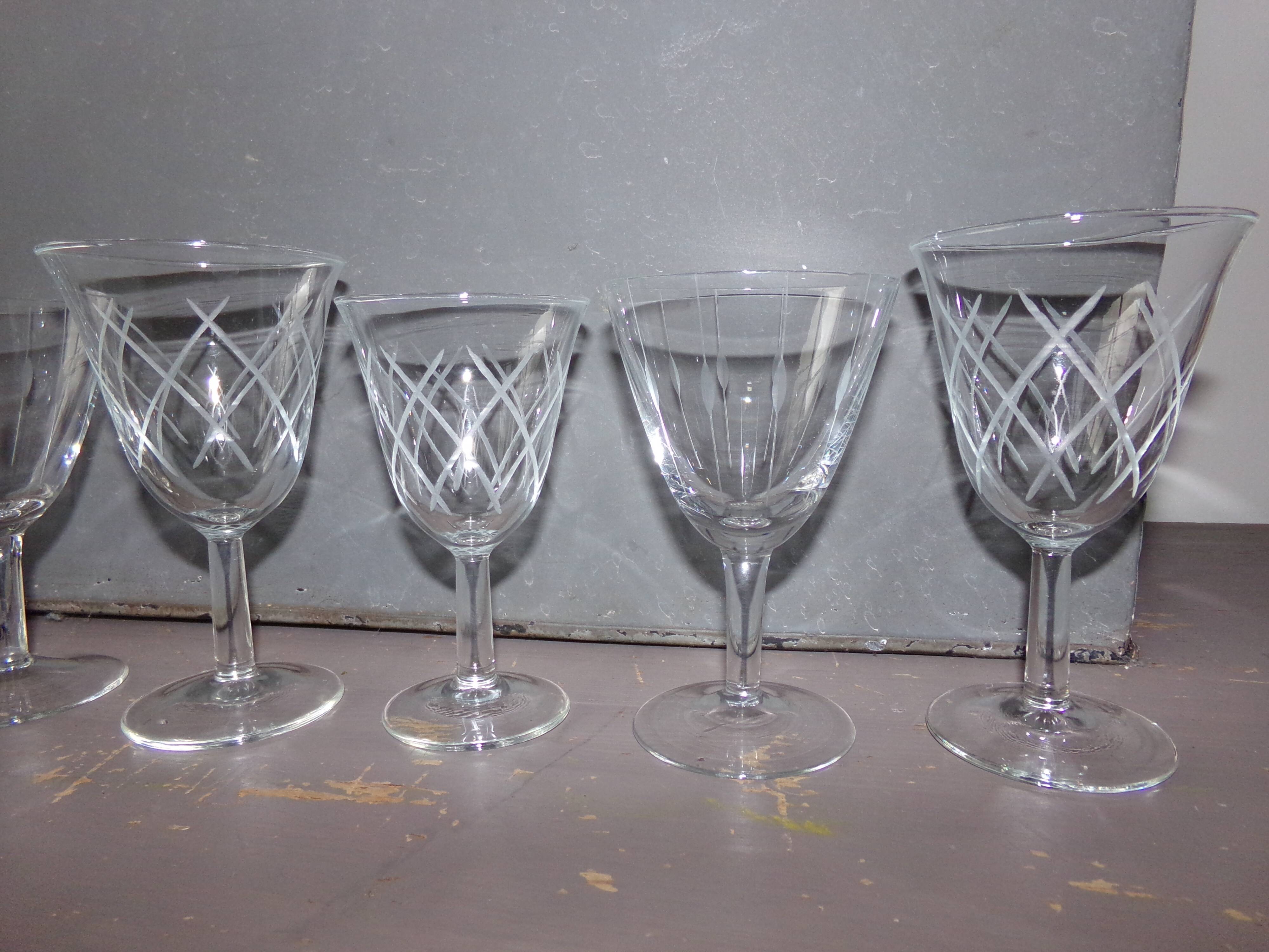set of 6 mismatched glasses