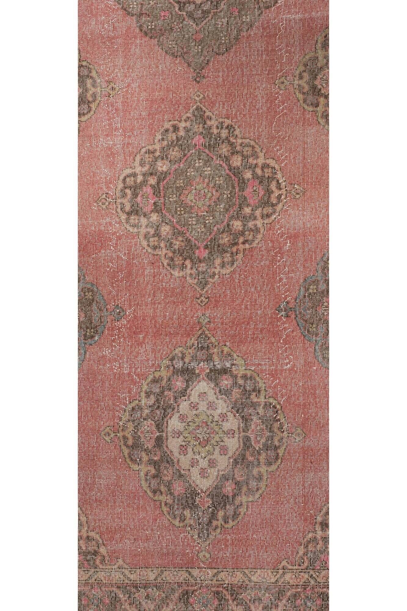 Vintage Turkish hallway rug 79x734 cm