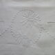 Drap en métis fleur bleue toile de gérardmer brodé  2.30 x 2.80 m