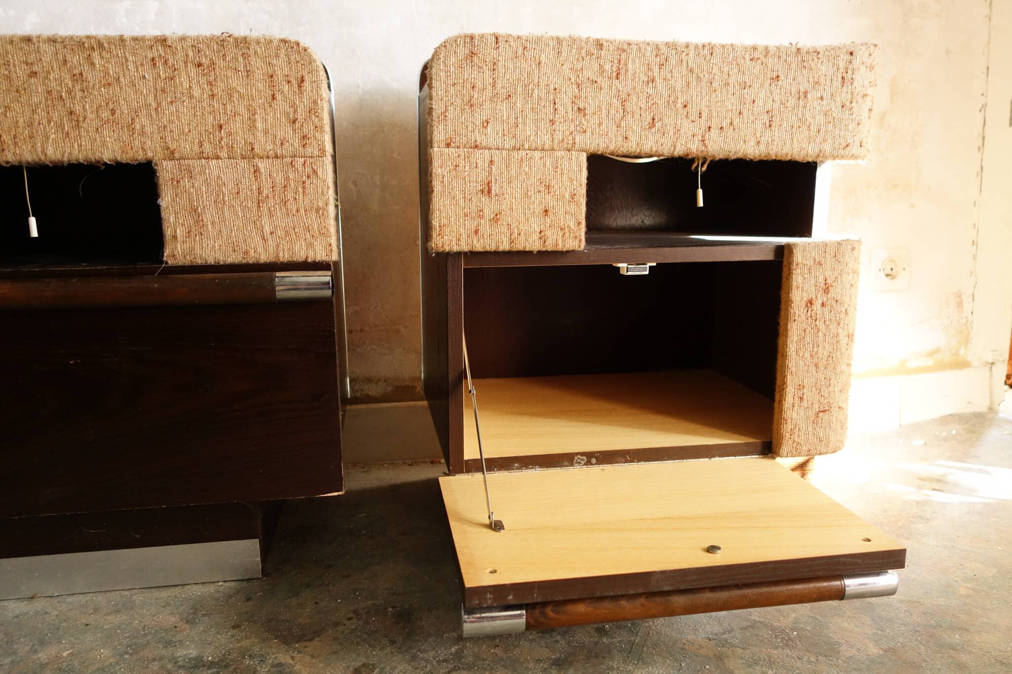 Pair of vintage mid-century bedside tables