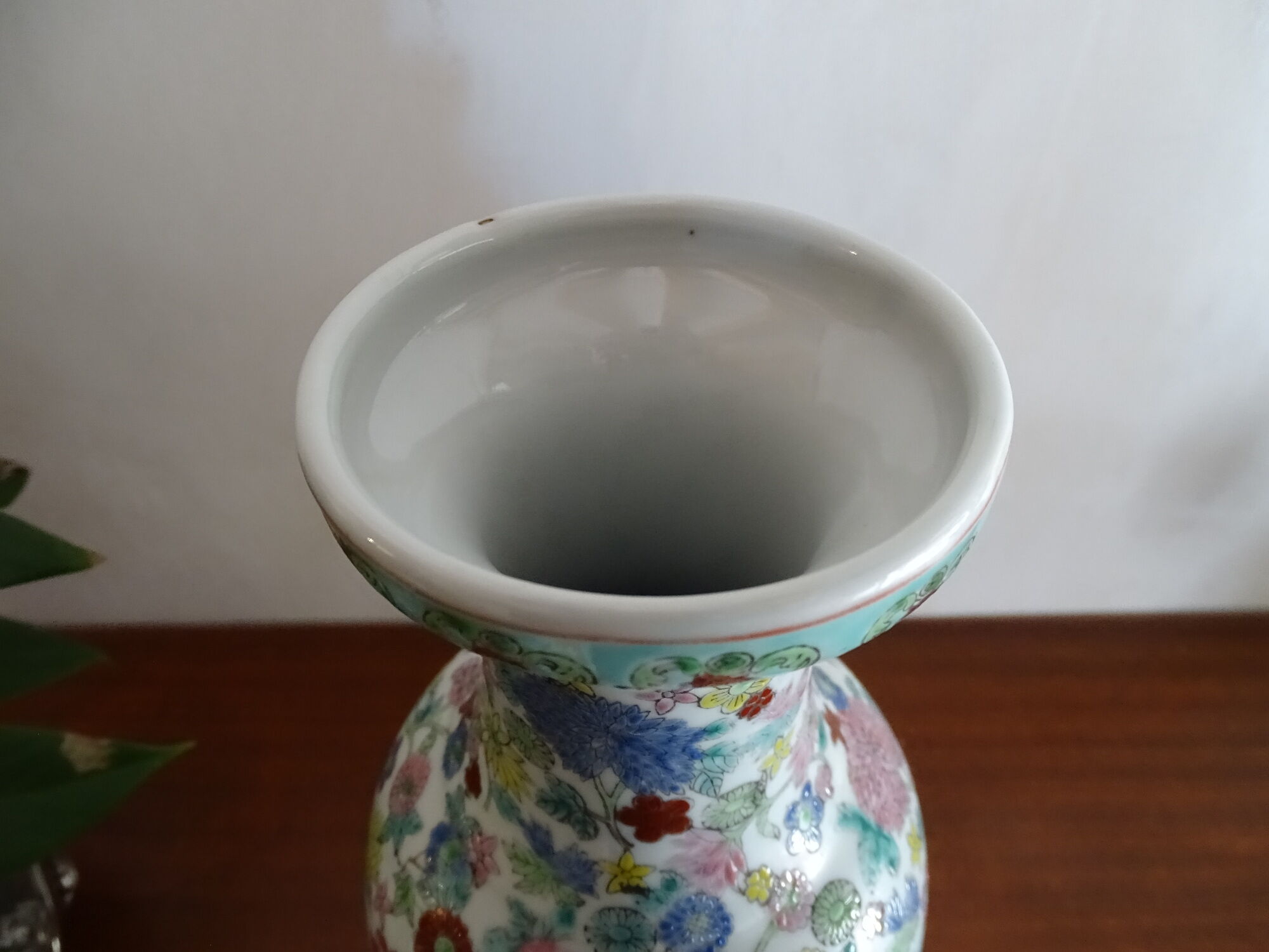 Pair of Chinese thousand flower vases - 20th century pink family period - 31 cm