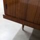 1960s Scandinavian wardrobe, blonde varnished wood, unusual, 4 doors, 3 drawers, 7 shelves.